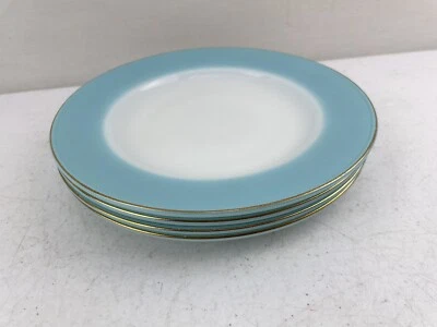 4 PLACAS LATERALES DE INICIO DE COLECCIÓN PYREX JAJ AZUL TURQUESA BORDE DORADO 21,5 CM Foto 1 de 4