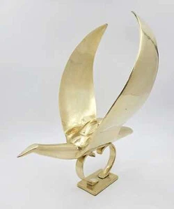 Phänomenale Dolbi Kasse Modernist Messing Vogel im Flug Skulptur um 1980 - Bild 1 von 9