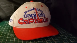 80s Washington Capitals Cap | #1 Apparel NHL Snapback Hat | Signed Mark Tinordi - Picture 1 of 10