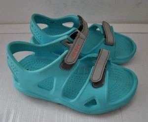 Light blue soft rubber slip on summer unisex iconic clogs sandals size C9 Crocs - Picture 1 of 6