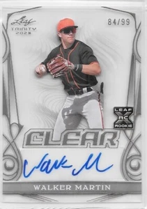 2023 Leaf Trinity Baseball Walker Martin RC Trasparente Auto Bronzo 84/99 - Foto 1 di 2