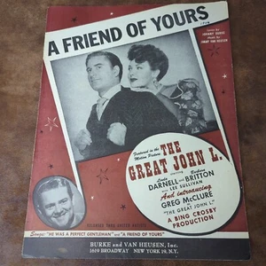 A Friend Of Yours von Burke Van Heusen (Vintage Noten 1944) Great John L. - Bild 1 von 3