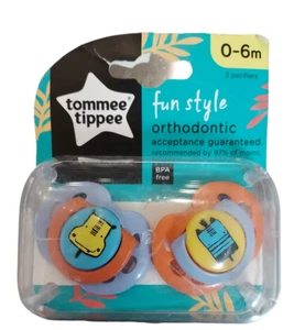 Tommee Tippee Fun Style Animals 2 kieferorthopädische Schnuller 0-6 Monate, BPA FREI - Bild 1 von 2