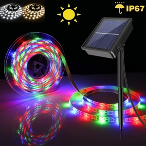 Solar LED Strip Außen Leiste Streifen 2835 Lichtband Lichterkete Wasserdichte DE - Bild 1 von 26