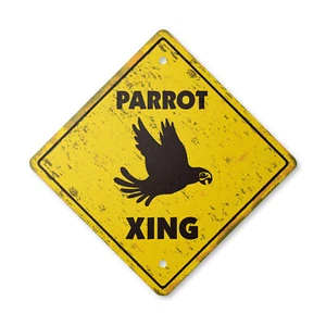 Parrot Vintage Crossing Sign Xing Plastic Rustic tropical bird macaw parakeet lo - Picture 1 of 4