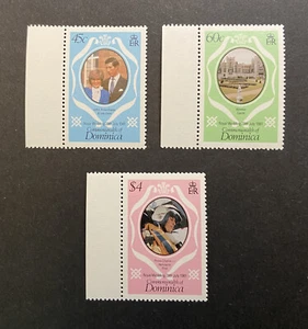 Dominica QEII stamps set, 1981 Royal Wedding, Charles and Diana, MNH - Picture 1 of 2