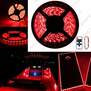 Red LED Boat Light Deck Waterproof 12V Bow Trailer Pontoon Lights Strip Marine - Foto 1 di 11