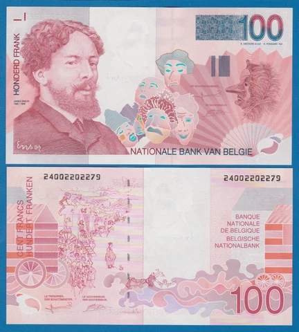Belgium 100 Francs P 147 UNC 1995-2001  Belgie Belgique Cover