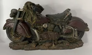 Motorcycle Statue Table Decor 7-1/2”L x 4” H - Hand Painted - Picture 1 of 8