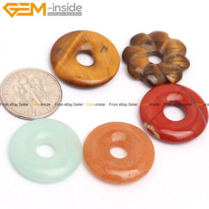 Assorted Stone Donuts For Little Girl's Jewelry Ring Pendant Making Beads 20mm