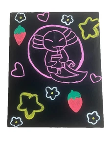Axolotl Painting Canvas , 10” Inches Height, 8” Inches Width, Hand Painted - Picture 1 of 2