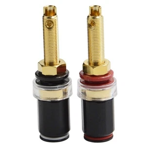Banana Plug Socket Connector Speaker Binding Post Audiophile Gold Plated Pure... - Picture 1 of 4