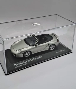 RARE! Minichamps 1/43 2003 Porsche 911 Turbo Cabriolet Metallic Silver (Autoart) - Picture 1 of 9