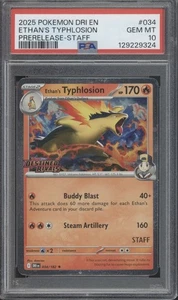 2025 Pokémon Prerelease Staff #34 Ethan`s Typhlosion Gem Mint PSA 10 - Bild 1 von 2