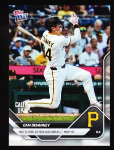 Cam Devanney Pirates Call-Up Nashua NH 1st MLB Hit 2025 Topps Now 654 SP Base RC - Bild 1 von 2