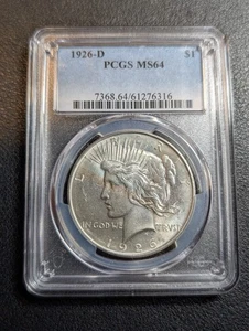 1926 D - PCGS MS64 - Silver Peace Dollar - Blast White!- Ships Free! - Picture 1 of 4