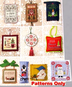 Diseños de adornos navideños Trineo de Papá Noel Muñeco de Nieve Cabina 10 PATRONES DE PUNTO DE CRUZ - Imagen 1 de 13