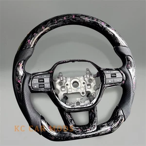 For 2022-2025 Honda Civic Custom Forged Carbon Fiber Leather Steering Wheel - Foto 1 di 5