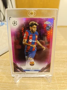 2023-24 TOPPS Chrome UEFA- Lamine Yamal RC /99 Pink X-Fractor - Barcelona #64 - Bild 1 von 2