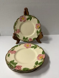 4- Bread & Butter 6.25” Plates Vintage FRANCISCAN DESERT ROSE - Picture 1 of 4