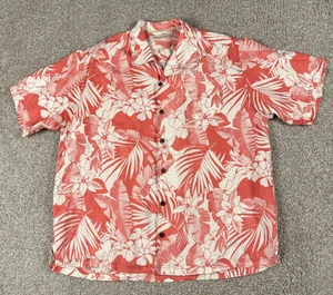 Tommy Bahama Hemd Herren XL Rosa Blumen Leinen Hawaii Knopfleiste Kurzarm - Bild 1 von 8