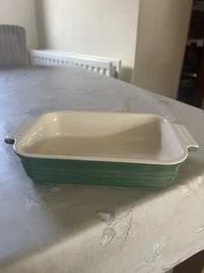 Le Creuset Small Green Rectangular Stoneware Oven Baking Dish 22.5cm X 13.5cm. - Picture 1 of 6