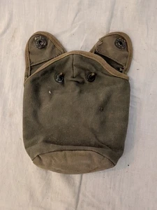 WWII Military Water Canteen Cover Only - OD Green W/ Khaki Trim Rare - Picture 1 of 7