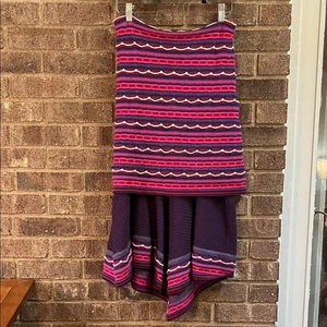 100 % Baby Alpaka leuchtend rosa und lila High-Low Rock klein - Bild 1 von 6