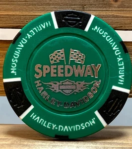 SPEEDWAY Harley Davidson Emblem Poker Chip - Concord, NC - Grün / Schwarz - Bild 1 von 2