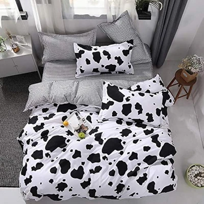 Ropa de cama para adolescentes niños niñas estampado de vaca - Completo/Queen, juegos de funda nórdica para niños blanco 3... Foto 1 de 4