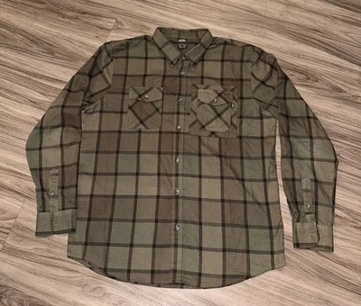 Camisa Oakley Franela Verde Cuadros Logo Delantero y Trasero Talla Pesada XL Foto 1 de 4