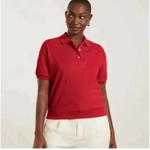 Everlane The Oversized Poloshirt in Goji Beerenrot Größe S - Bild 1 von 8