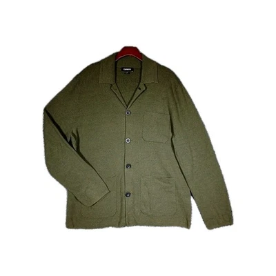 Cárdigan Express Camisa Suéter Para Hombre XL Tejido con Botones Verde Bosque Manga Larga Foto 1 de 4