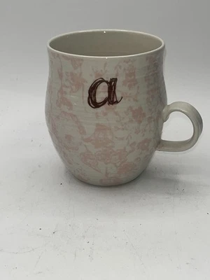 Anthropologie доморощенная монограмма инициал кружка письмо кофе чашка чая розовый - Изображение 1 из 4