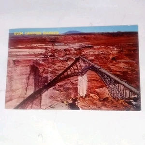 Glen Canyon Dam Site Bridge Arizona Vintage Souvenir Postcard c. 1967 - Picture 1 of 2