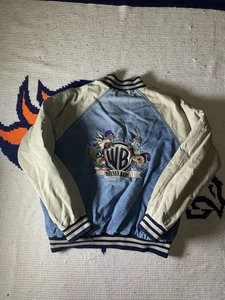 Vintage 90s Warner Bros Looney Tunes Varsity Distressed Jeansjacke Gr. XL !!! - Bild 1 von 17