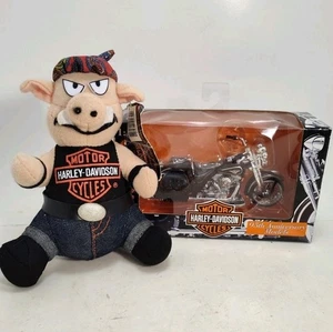 Vintage Harley Davidson FLSTS Heritage Diecast Motorcycle & Harley Hog Plush NEW - Picture 1 of 20