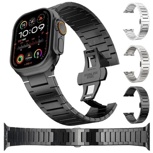 Edelstahl Armband für Apple Watch 4 5 6 7 8 9 10 SE 42-49mm Ultra Metall Ersatz - Picture 1 of 31