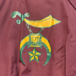 Vintage Pla-Jac Dunbrooke Satin Burgundy Jacket CA Shrine Club Men’s Xxl USA - Picture 1 of 6