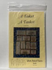 Weiße Lattenzaun Stickerei Quilts (A Tisket A Tasket) Valerie Boman - Bild 1 von 2
