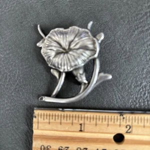 Vintage Sterling Silber Floral Morning Glory Anstecknadel/Brosche - Bild 1 von 6