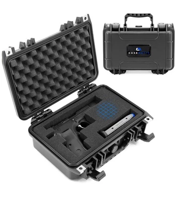 CASEMATIX Hard Gun Case for Handgun & Magazine - Lockable Waterproof Foam - Image 1 of 4