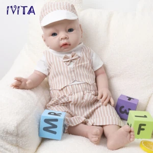 IVITA 48cm Silikon Rebornpuppen Silikon Boy Baby Floppy Silicone Puppe Doll - Bild 1 von 9