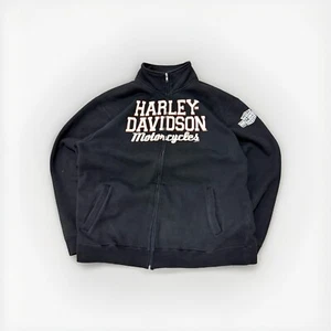 Y2K Harley Davidson Sweatshirt 2007 XL Zip Up Eagle Graphic Motorcycles - Picture 1 of 5