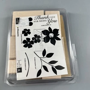 Stampin' Up! BEST BLOSSOMS / NIB / 2006, Retired / Unmounted Rubber Stamp Set - Picture 1 of 4