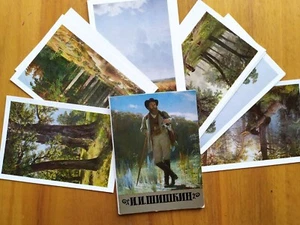Vintage set Soviet postcards Artist Shishkin USSR paintings 1986 - Picture 1 of 13