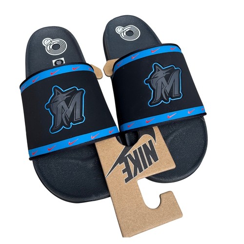 Sandali Nike Offcourt Slide MLB Miami Marlins neri blu slide taglia 11