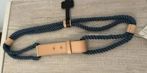 Chicos durchziehbarer Seilgürtel blau Lederdetail maritim Küste Medium neu mit Etikett - Bild 1 von 7