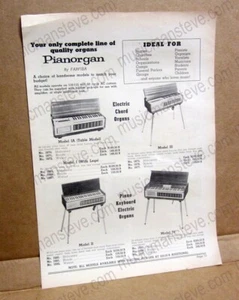 1950s Farfisa Pianorgan & accessories Grossman catalog page - Picture 1 of 2