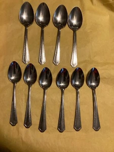 HB CO. Solid Stainless U.S.A 4- Place spoons-7” & 6-Teaspoons-6” (10 Pieces ) - Picture 1 of 20